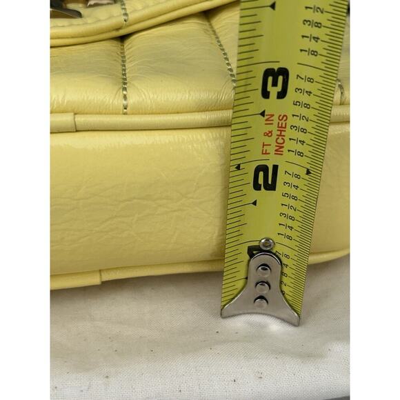 NWT Tory Burch Kira Patent Camera Bag Lemon Yellow 142808 Puffy Crossbody Mini - Picture 10 of 16